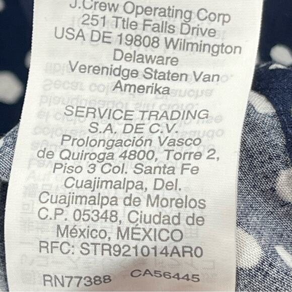 J.Crew Mercantile Navy Blue & White Pebble Print Sleeveless Viscose Top Size XS - Picture 8 of 8